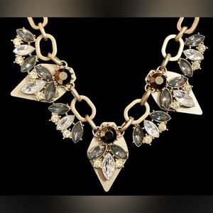 Gold, Black, and Silver Statement Necklace. Unique & Eye Catching